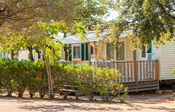 extérieur d'un mobil-home en location